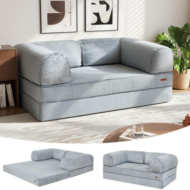 Sofá COMAX, cama queen-size dobrável, sofá dobrável, cinza neve